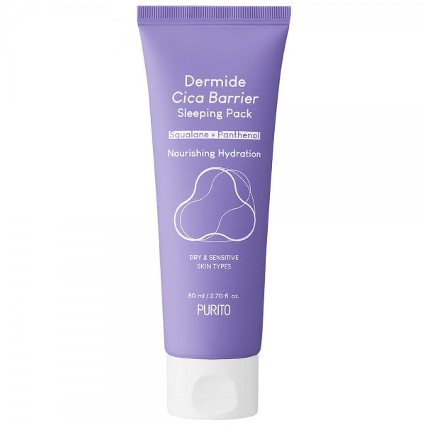 PURITO Dermide Cica Barrier Sleeping Pack - atstatanti veido kaukė - odoscentras.lt